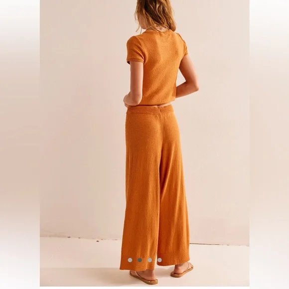 Free People Beach Julia Sweater Set Desert Sun Top Bottoms Pants - Picture 3 of 16